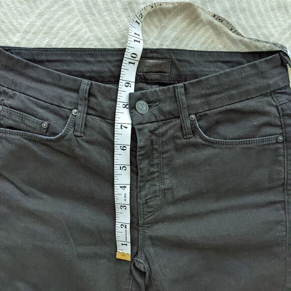 MOTHER Denim Looker Fray Hem Black Jeans 24 @O - Picture 14 of 15